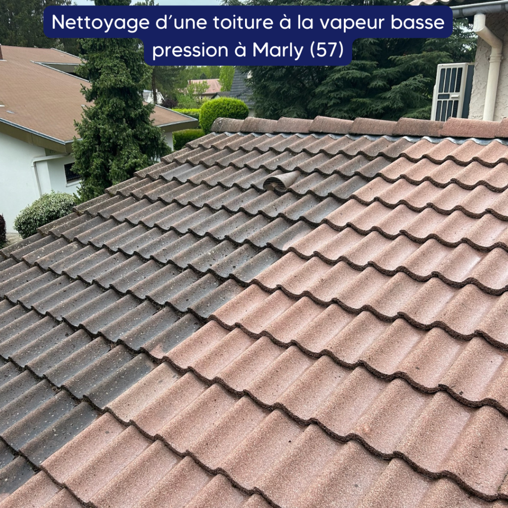 Nettoyage et imperméabilisation d'une toiture à la vapeur basse pression à Marly (57)