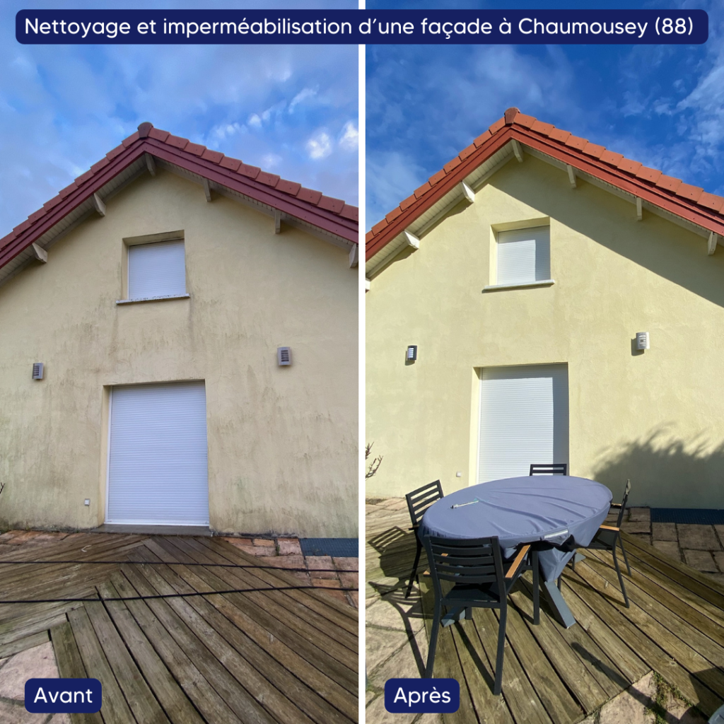 Nettoyage et imperméabilisation d'une façade à Chaumousey (88)