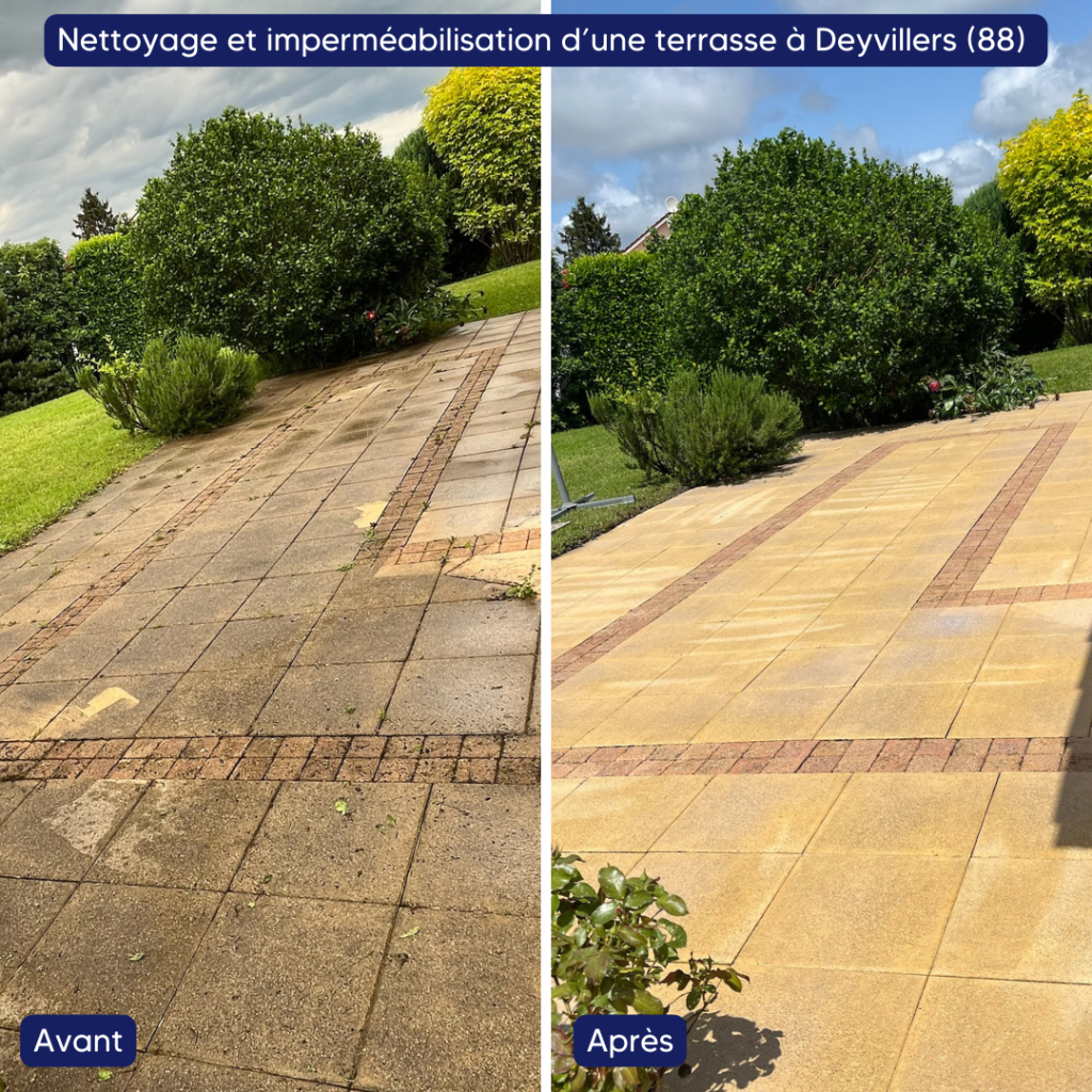 Nettoyage et imperméabilisation d'une terrasse à Deyvillers (88)